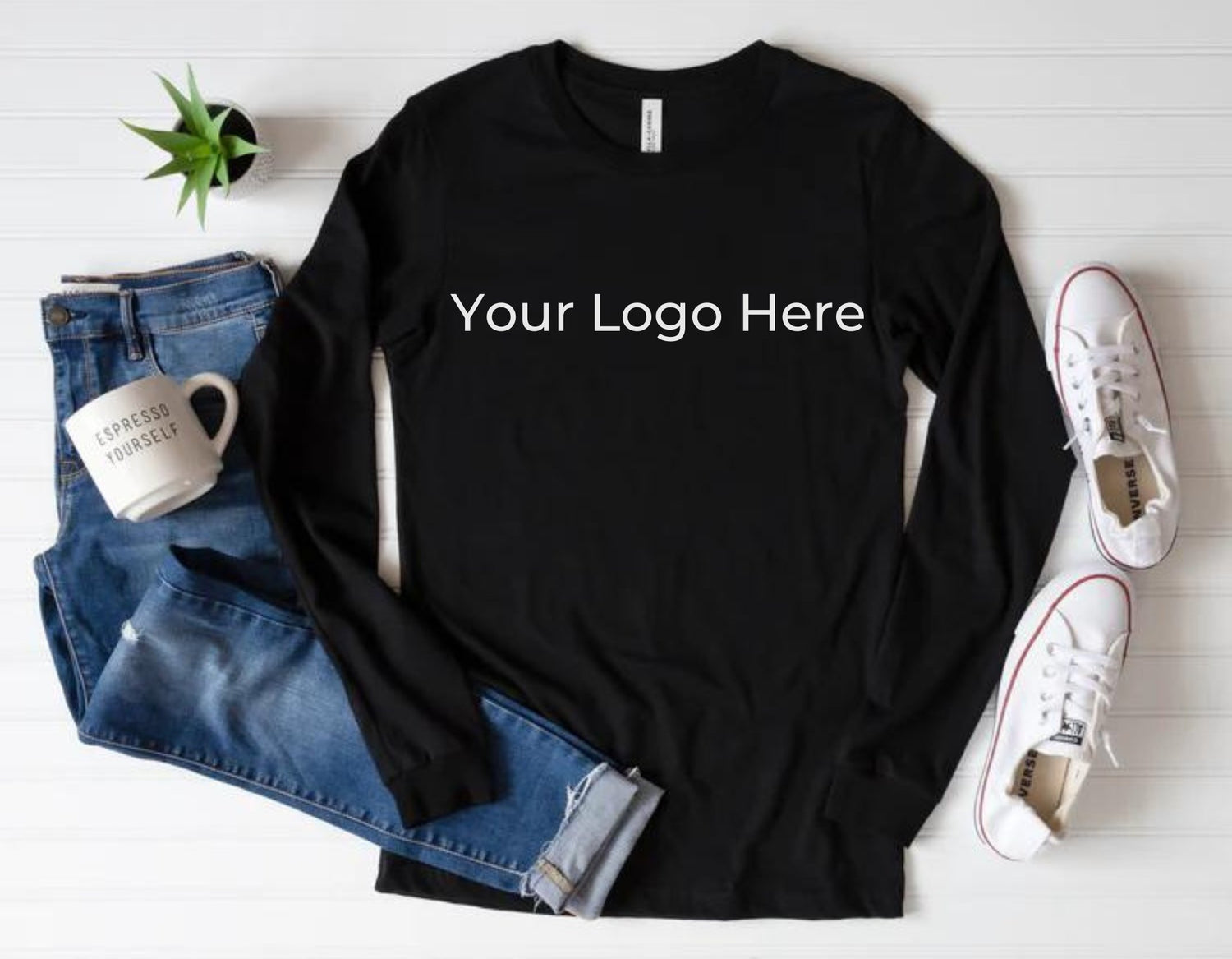 Long sleeve t-shirt mockup