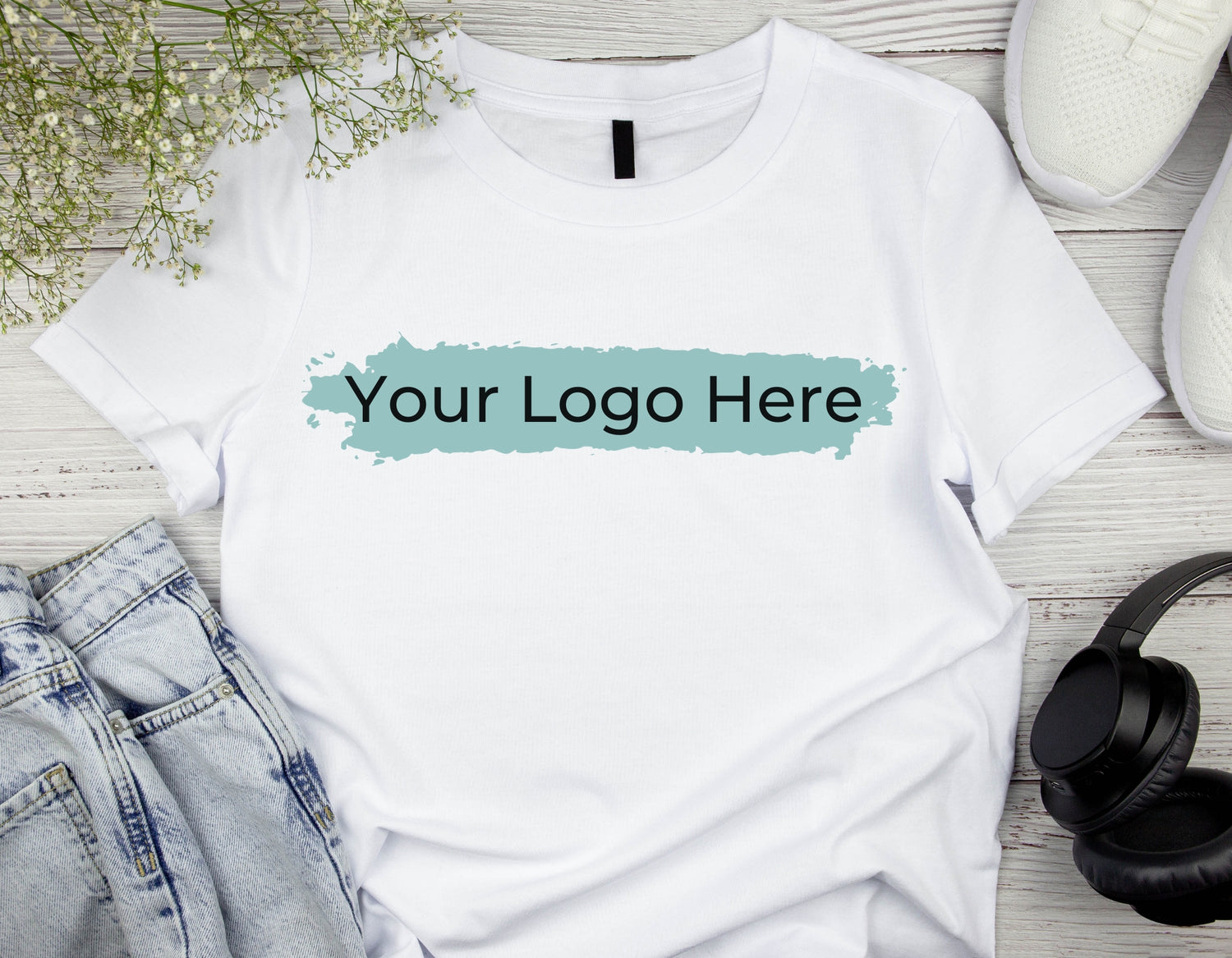 Short sleeve mockup logo